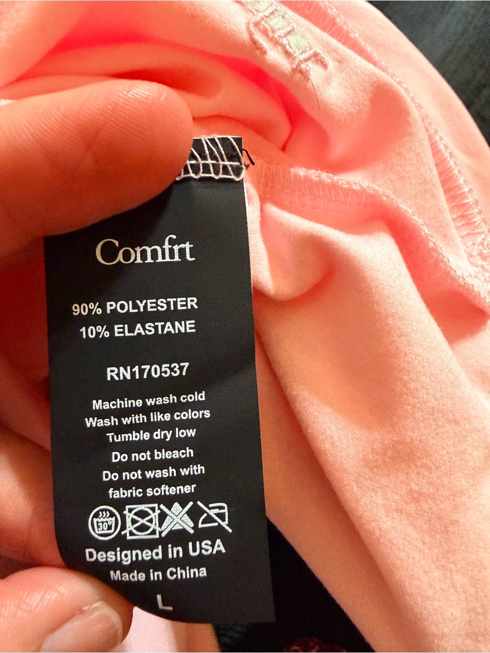 NWOT Comfrt Matching Lounge Set Pink Hoodie & Pants Size Large L - Picture 7 of 7